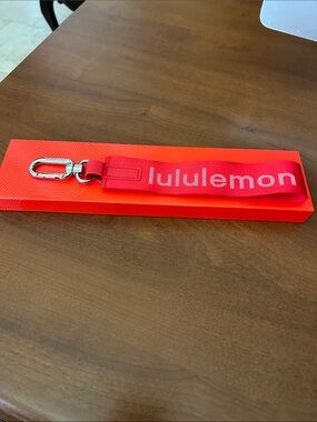 Lululemon Red Branded Keychain Wristlet NWT